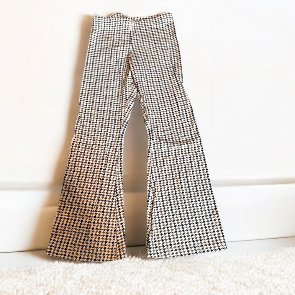 Kids Houndstooth Flared Pants (Small 6/7)